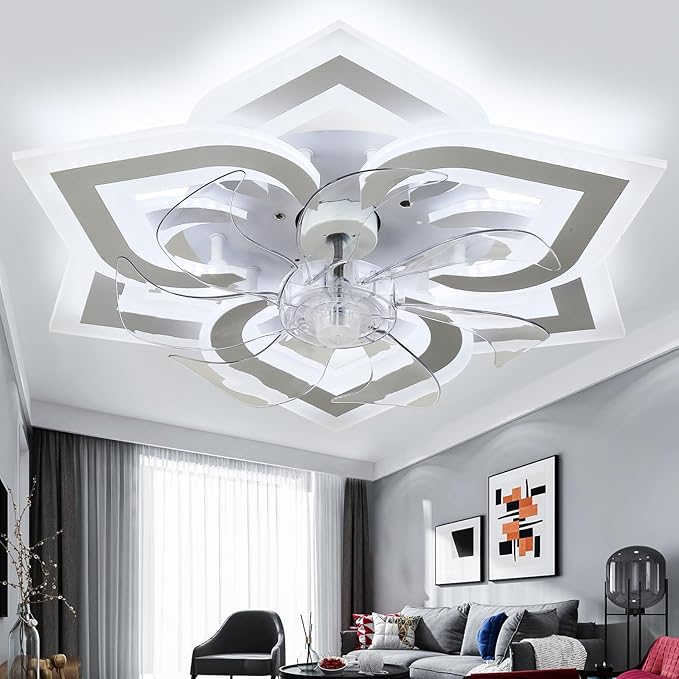 Ventilador de Techo 22" Con Luz LED y Control Remoto, 6 Velo miniatura 2