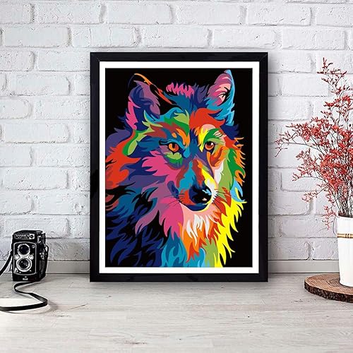 Vista 54 de VIGEGU Paquete de 4 pinturas por números para adultos, lienzo enmarcado, con caballete de madera, pintura por números para niños de 8 a 12 años