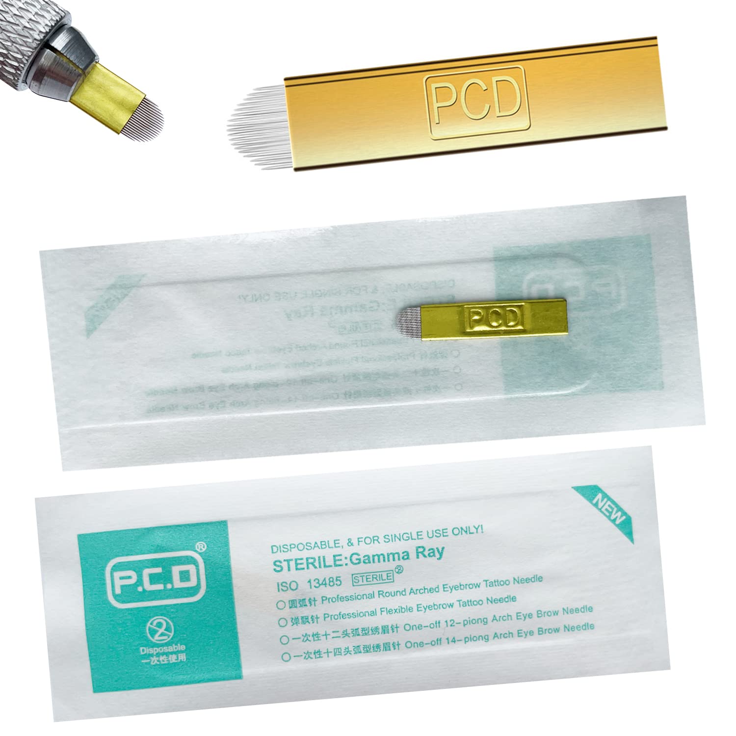 PCD U18 Microblading Needle Blades 30Pcs,Permanent Makeup Manual Eyebrow Tattoo Microblade Embroidery Arc Blades- 18 Pins U Shape