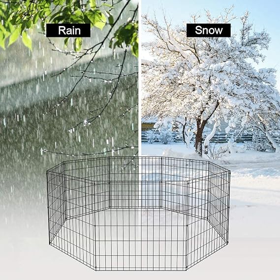 Dog Playpen for Outdoor and Indoor, Pet Playpen for Indoor and Outdoor Dog Fence Dog Pin, Portable Dog Playpen Foldable X Pens Space Saving for RV Camping Temporary Fence, Outside Pet Exercise Pen