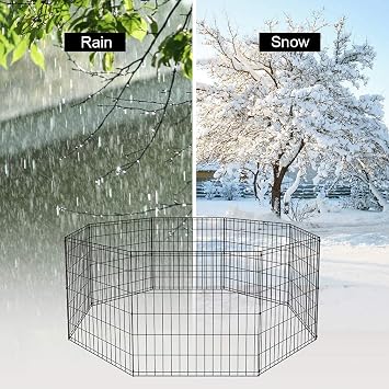 Dog Playpen for Outdoor and Indoor, Pet Playpen for Indoor and Outdoor Dog Fence Dog Pin, Portable Dog Playpen Foldable X Pens Space Saving for RV Camping Temporary Fence, Outside Pet Exercise Pen