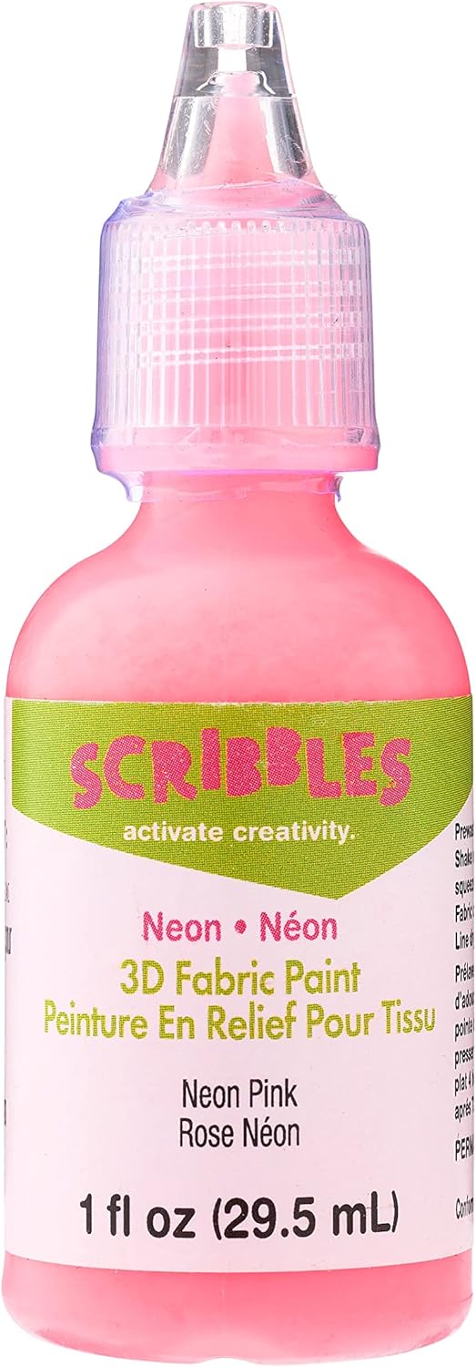 Scribbles Neon 3D Fabric Paint, 12 Pack