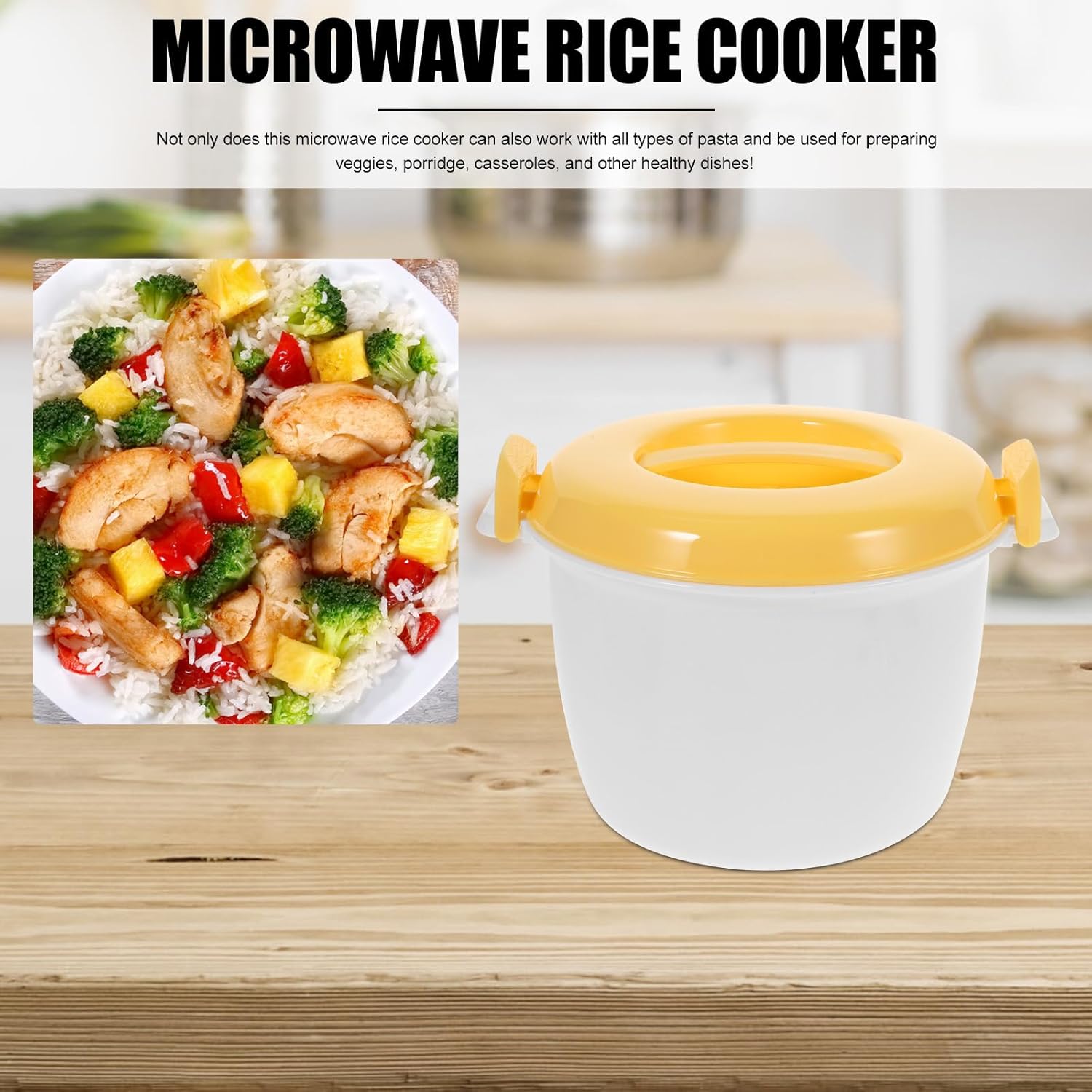 UPKOCH Microwave Rice Cooker Convenient Multifunctional Plastic Rice Cooker for Home, Blue, 1-2L Capacity, Bowl for Vegetables, Quinoa, Oatmeal, Ramen