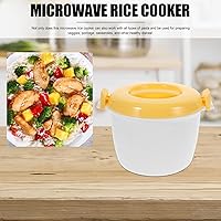 Vista 4 de DOITOOL Arrocera para microondas - Mini olla arrocera para horno microondas - Vaporizador de microondas Arrocería pequeña para pasta, pollo, tocino