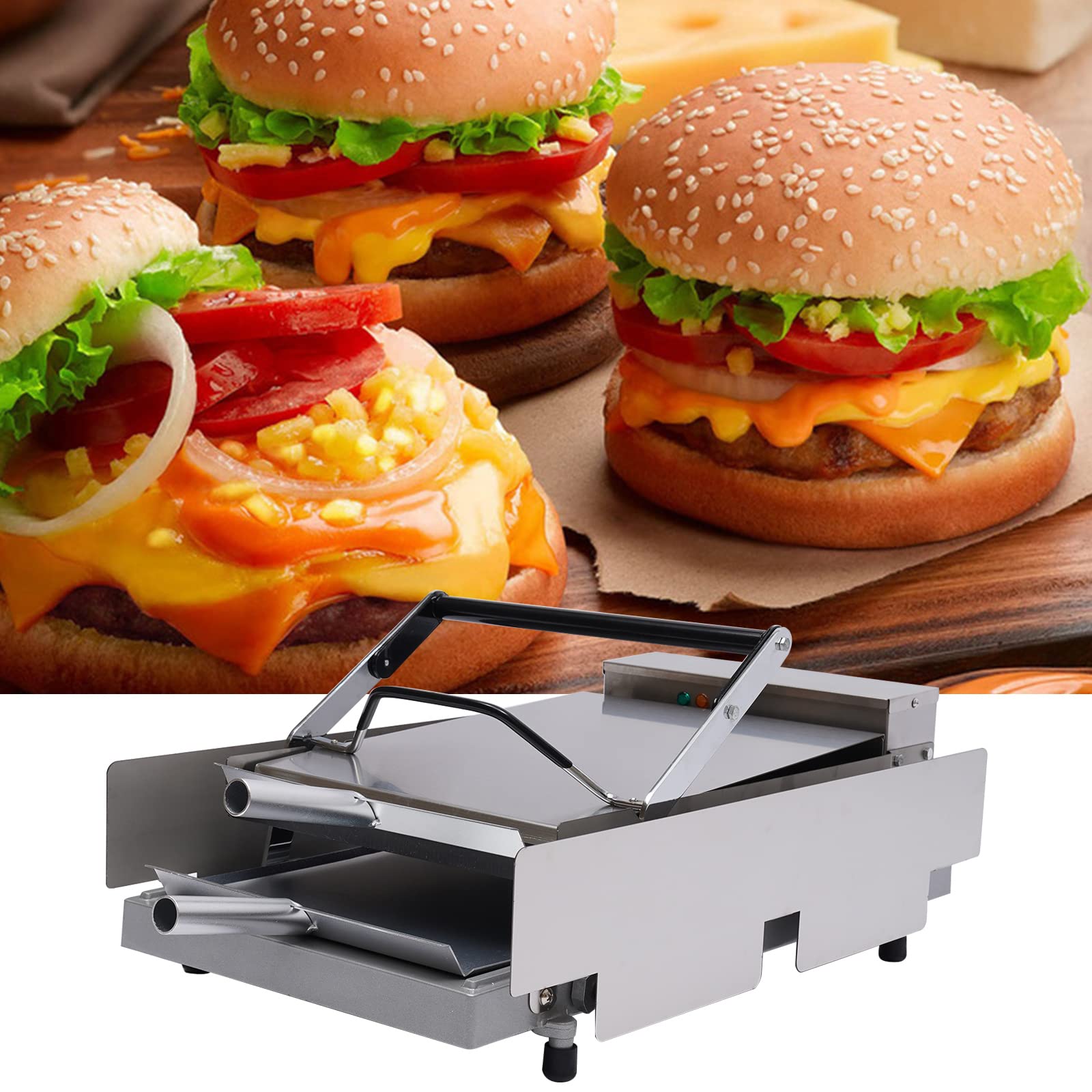 Hamburger Maker | Hamburger Machine | Acero inoxidable | Control preciso de tiempo y temperatura | 2000 W de potencia Prensa para hamburguesas