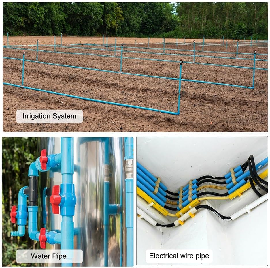 Durable Blue PVC Pipe Set - 50cm Length, 2pcs, Ideal for Irrigation, Aquariums, Hydroponics & DIY Projects(32x2mm)