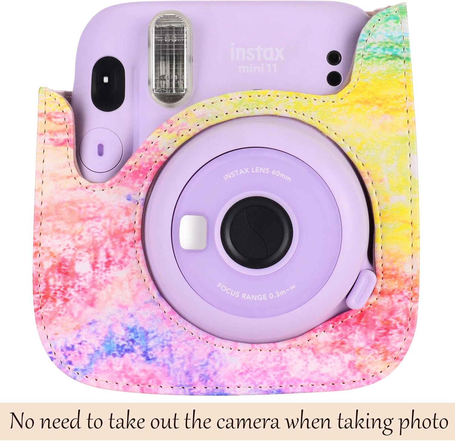 Tiessic Mini 11 Case Compatible with Fujifilm Instax Mini 11 Instant Camera with Shoulder Strap and Pocket - Grassland