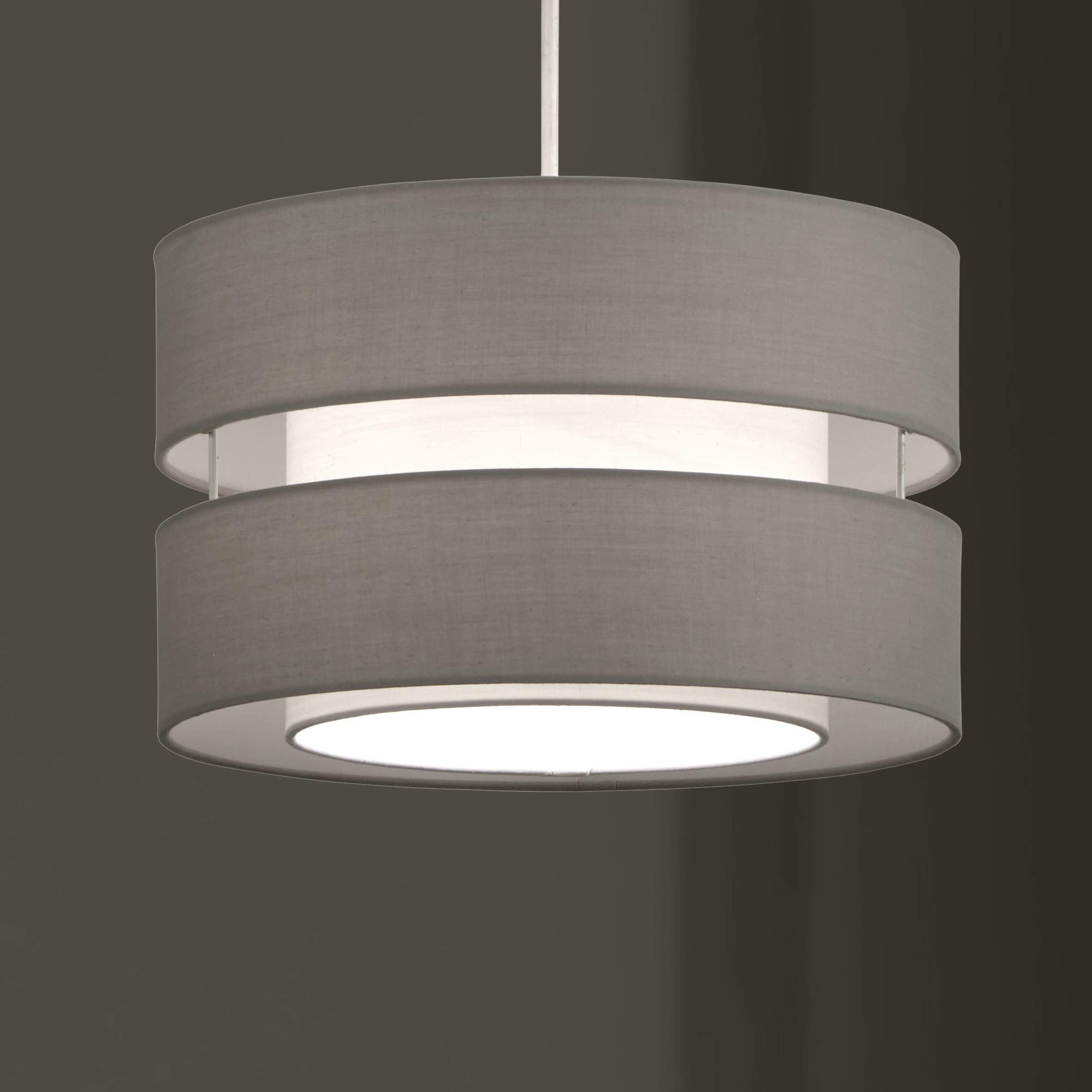 K Living Grey Layer Fabric Ceiling Pendant Light Shade