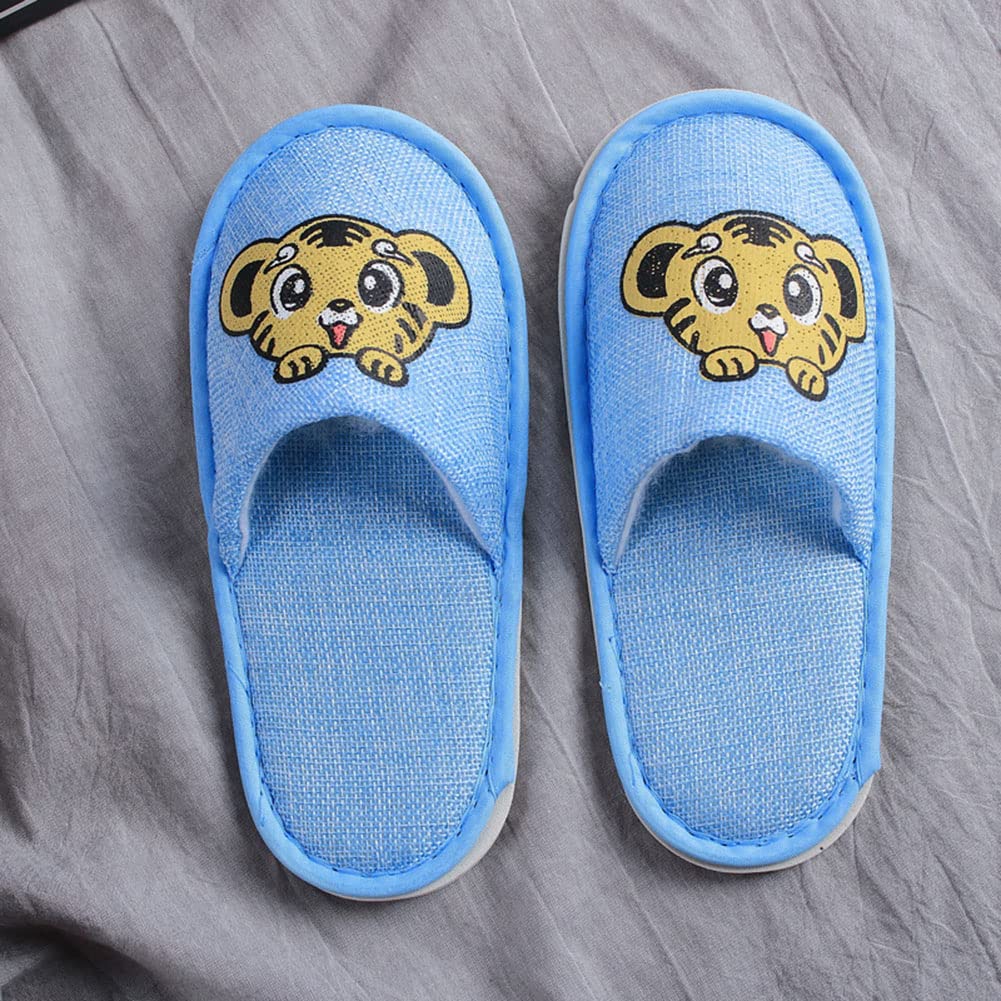 Pantoufles Invités,4 Paires Pantoufles pour Enfants Chaussons d'invité Spa Pantoufles à Bout fermé Chaussons Confortable Slippers 22.5×9.5cm