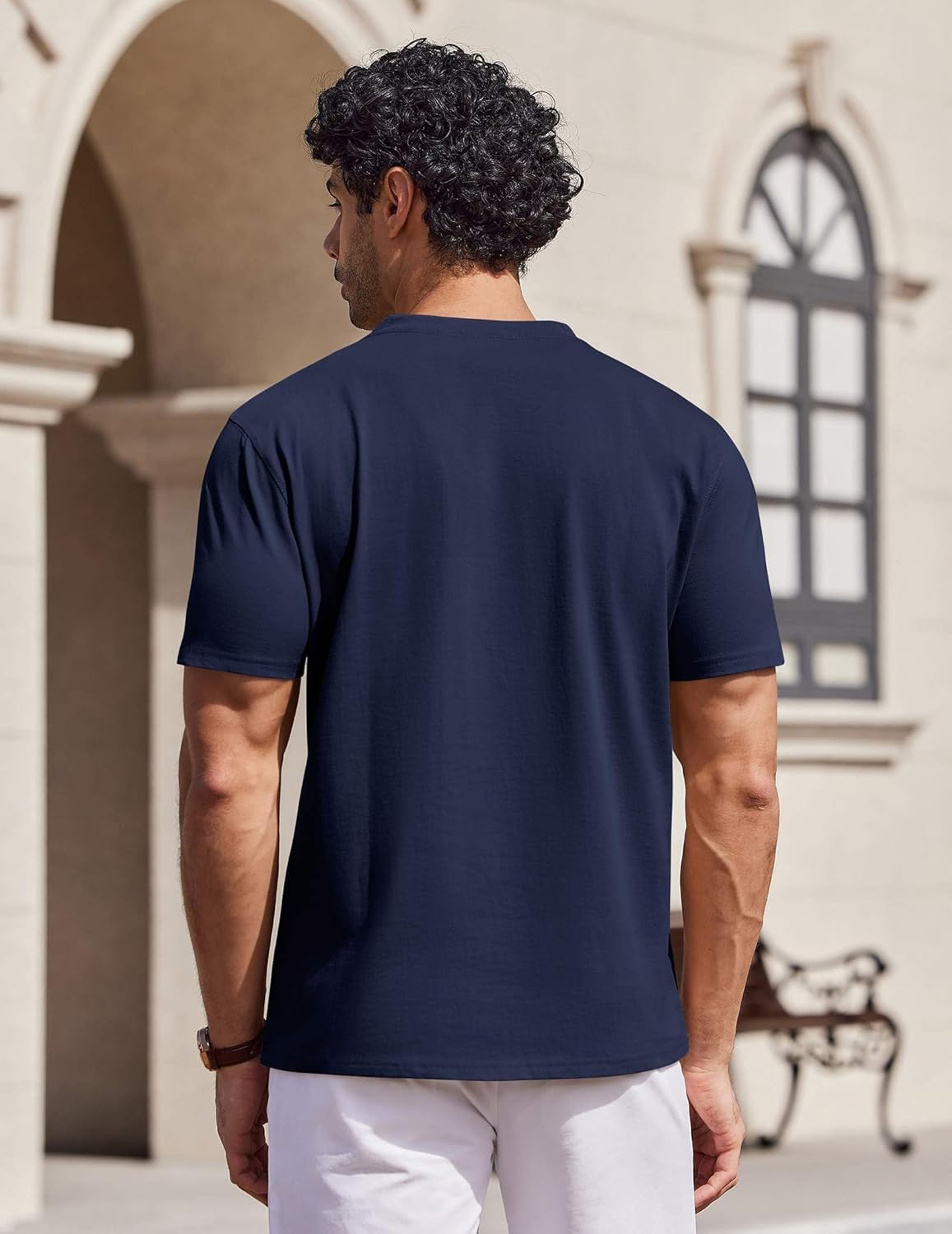 COOFANDY Mens T Shirts 100% Cotton V Neck Tee Shirt Plain Short Sleeve Casual Shirts - Image 5