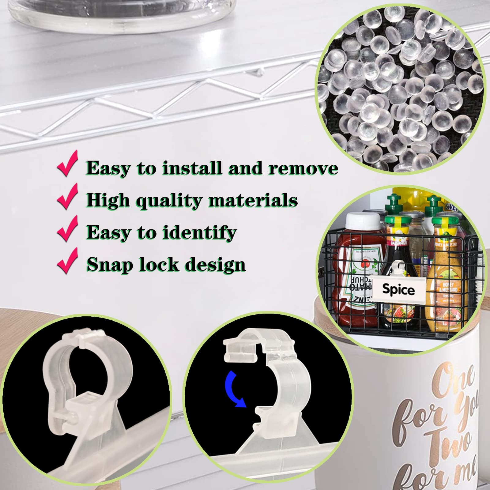 Wire Shelf Labels - 35 Pack Snap Lock -4