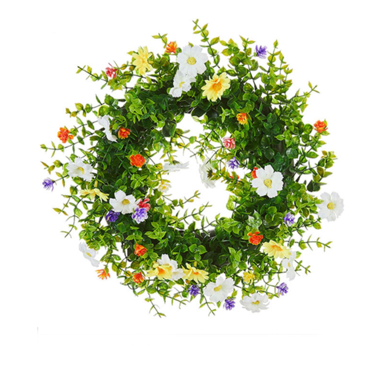 Christmas wreaths, 18 Inch, for Home, Farmhouse Decor with Eucalyptus Leaves,Rose, Big Berries(Color 7)
