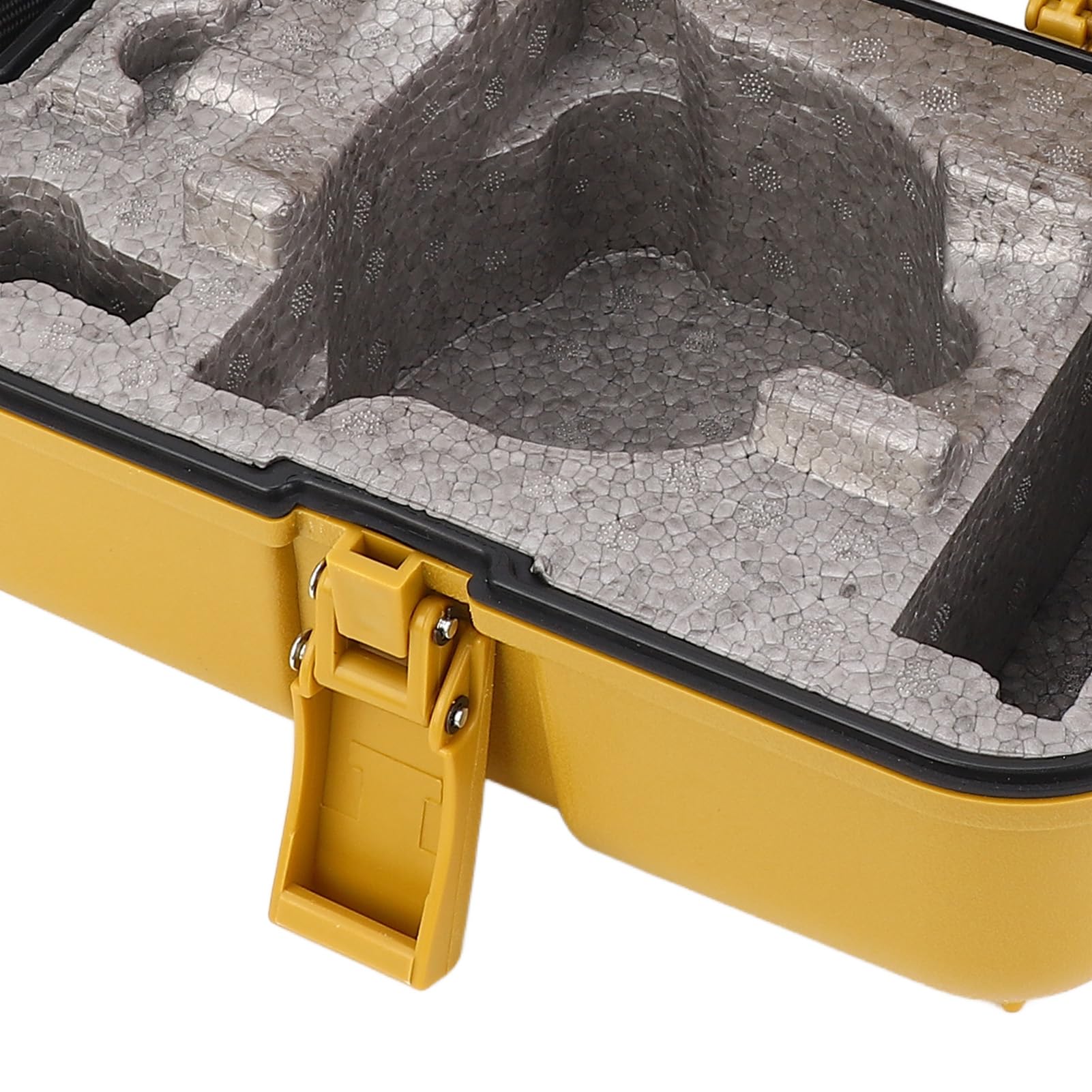 Carcasa del equipo de prueba | Caja de almacenamiento de plástico de bloqueo único PP para estación/niveles/teodolitos | Instrumento amarillo robusto y portátil
