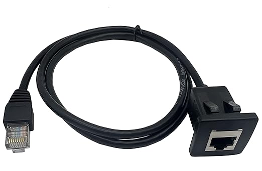 Cable RJ45 Cat5e Macho a Hembra Blindado Montaje en Panel 1m miniatura 2