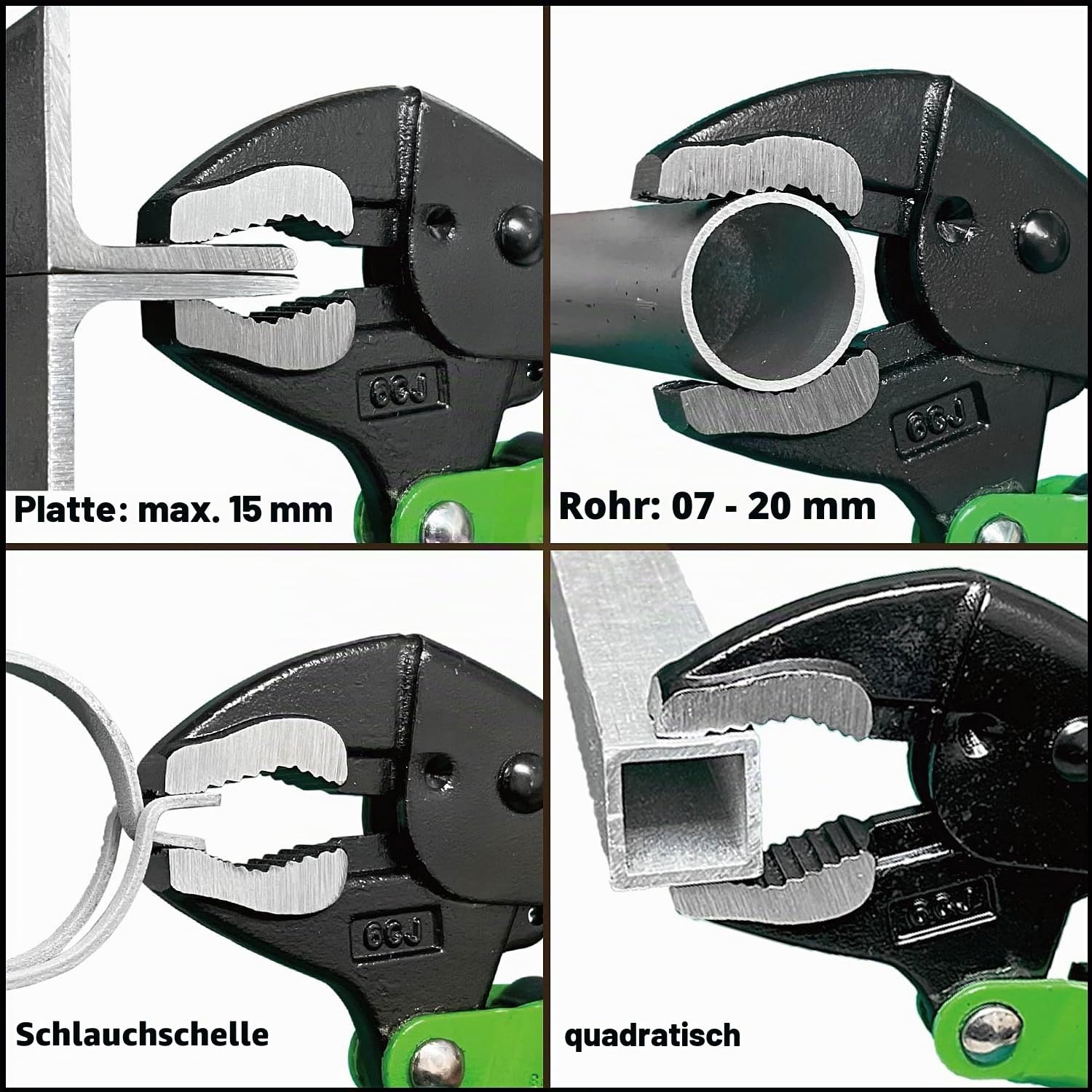 Automatik Gripzange (175mm) mit vertikalen Rillen für Gewinnung/Entfernen beschädigter Schrauben. Automatische Einstellung auf jede Größe ENGINEER PZ-67
