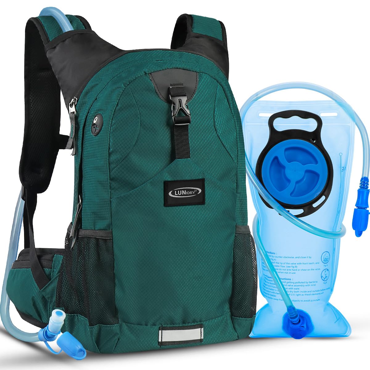 Zaino per idratazione con isolamento termico con sacca d'acqua da 2 l, senza BPA, a prova di perdite, perfetto per corsa, ciclismo, escursionismo, arrampicata, mantiene i liquidi freschi fino