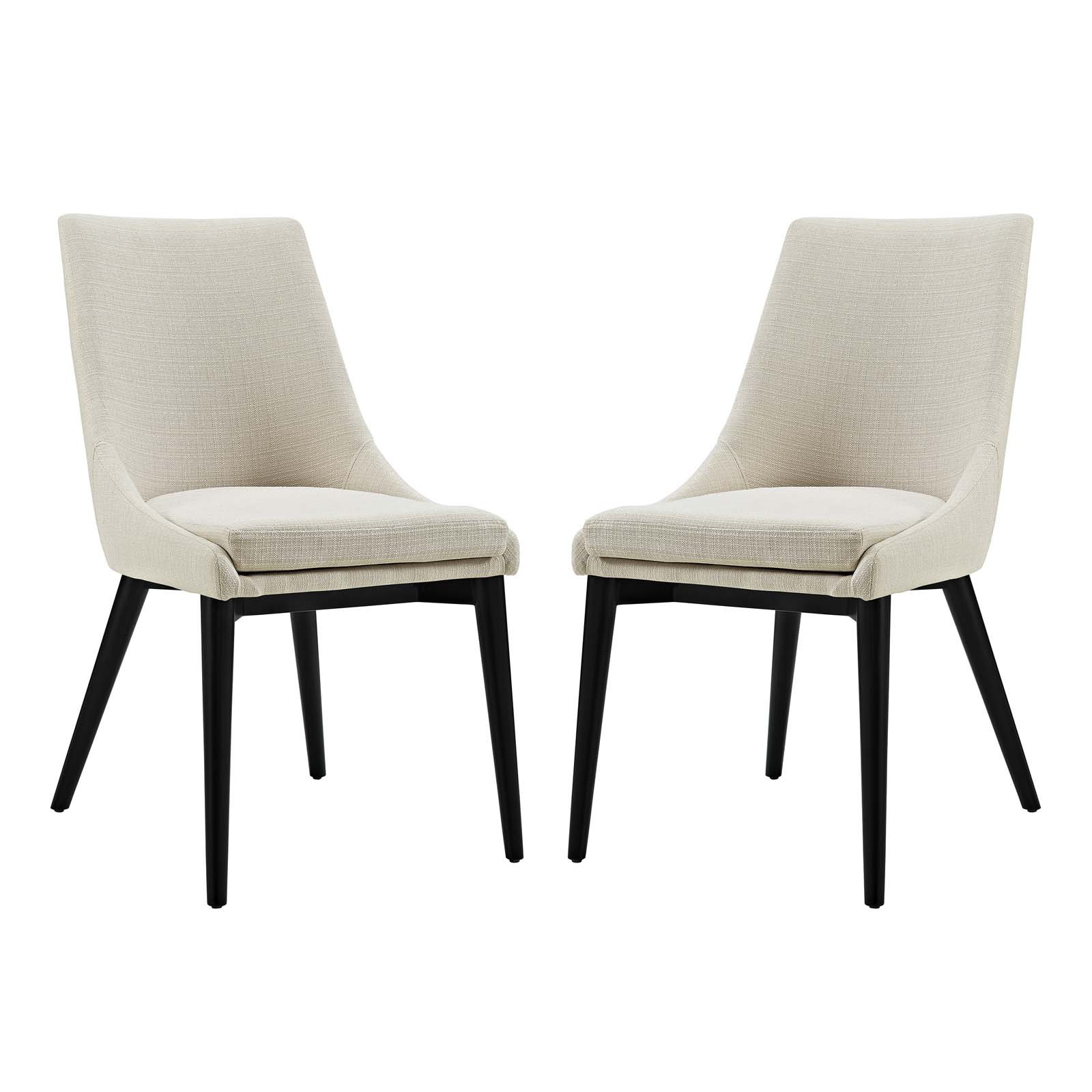 Photo 1 of (NON-REFUNDABLE) Modway Viscount Mid-Century Modern Upholstered Fabric Two Kitchen and Dining Room Chairs in Beige