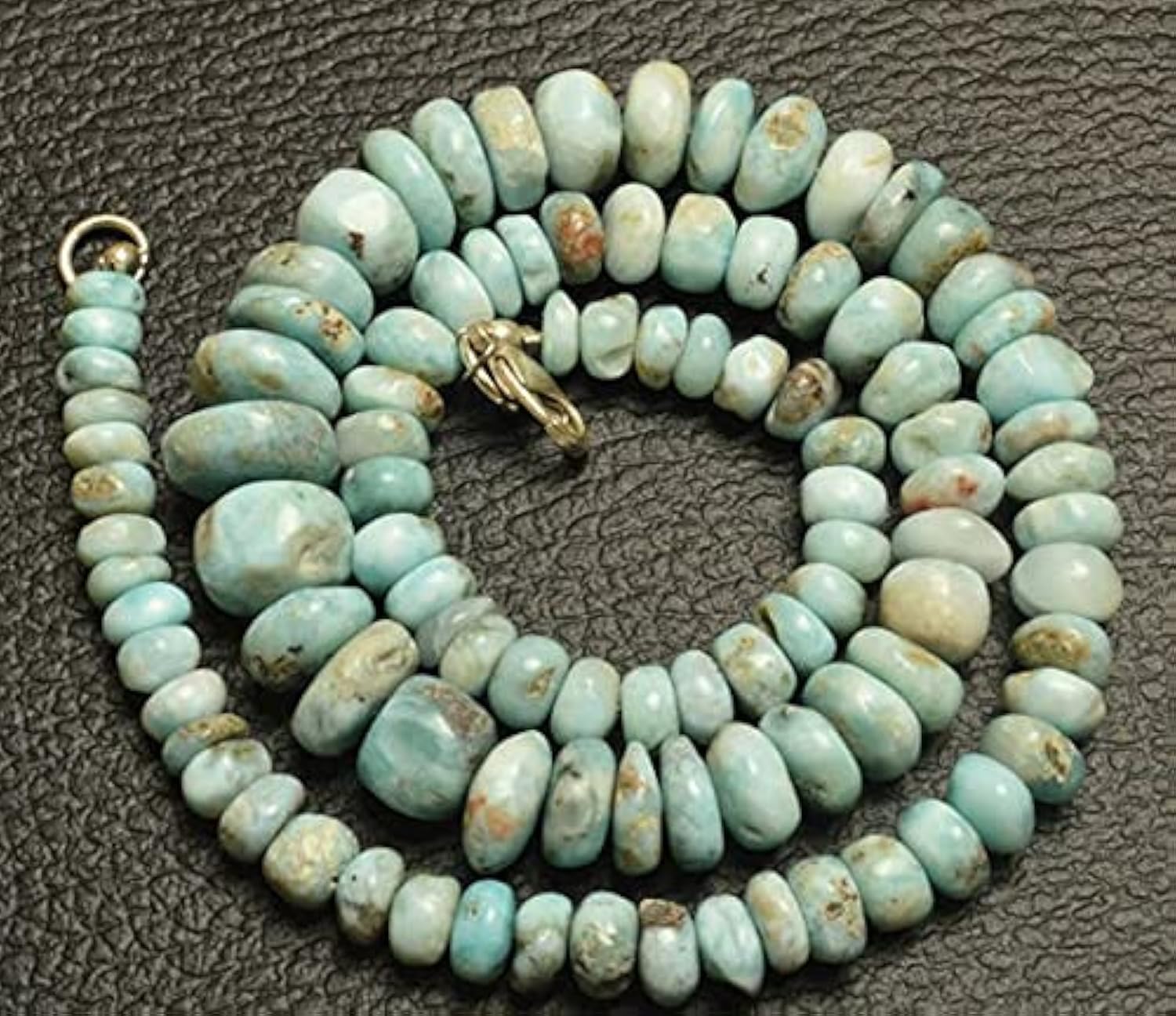 Perles Larimar 5-12mm rang de 16 pouces en forme rondelle lisse pour création de bijoux