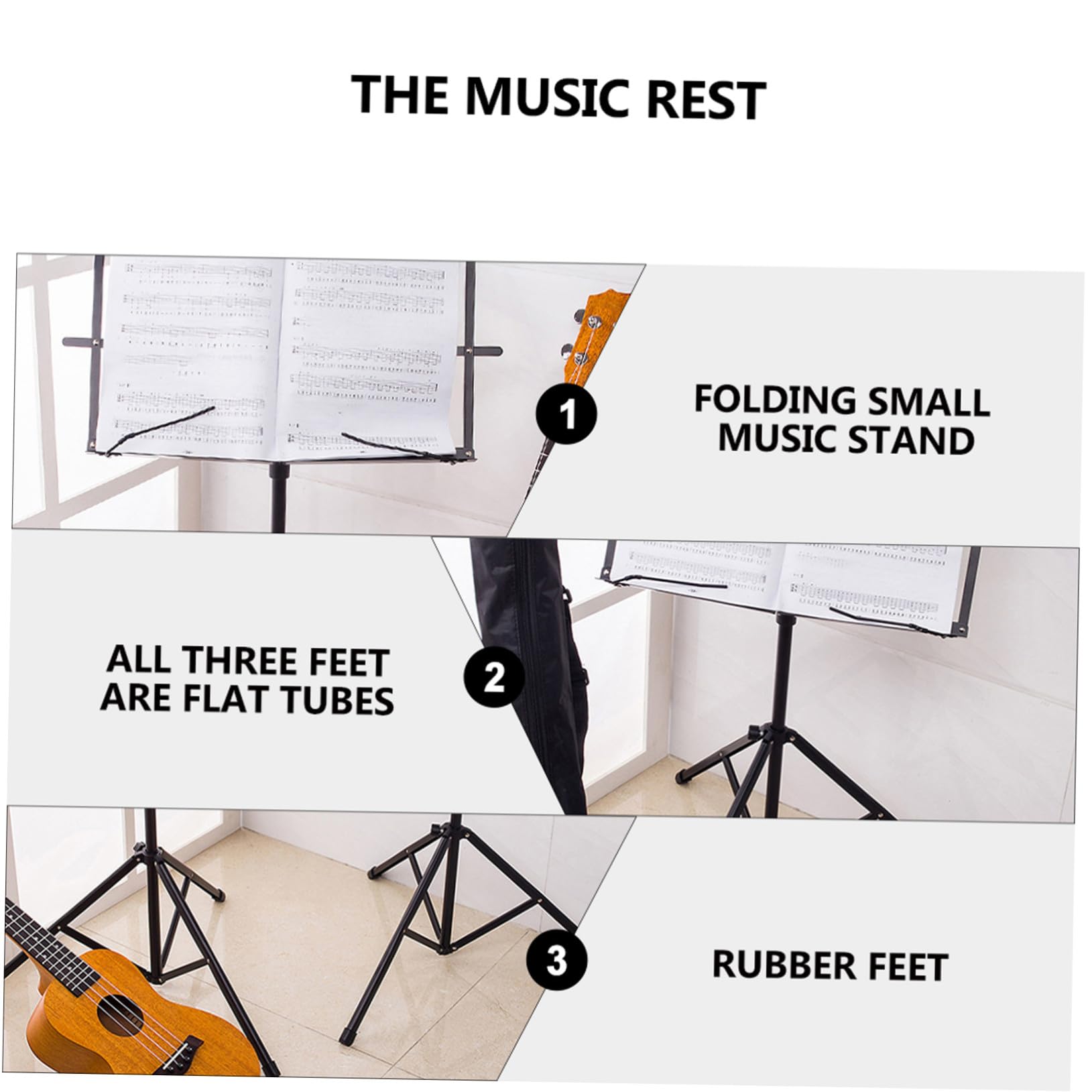 SUPVOX Leggio Musicale Portatile da Scrivania con Supporto Rinforzato e Piedini Antiscivolo Porta Spartiti Stabile per Musicisti Regalo per Famiglia e Amici