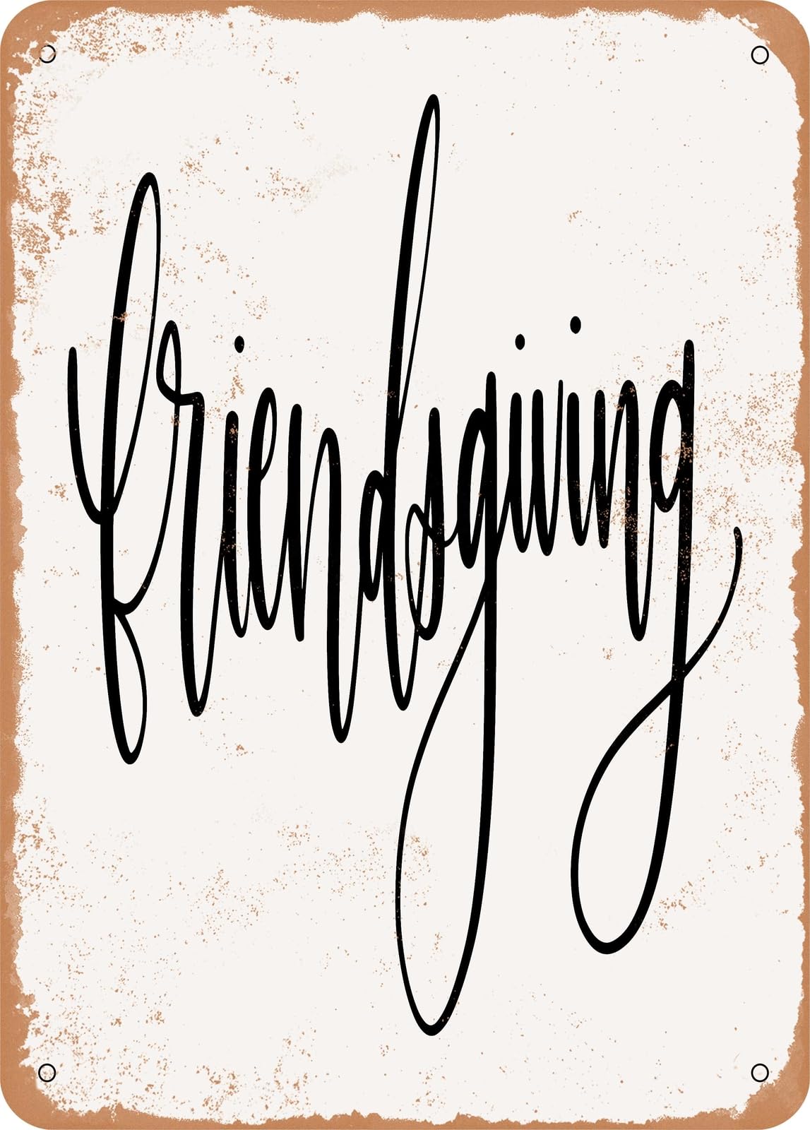 Miaomansenstore Metal Sign - Friendsgiving - Vintage Rusty Look Home Decor