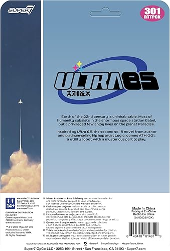 Miniatura 4 de Super7 Reaction Figure Logic ATM-301 (azul) - Figura de acción lógica de 3.75 pulgadas, coleccionables clásicos de ciencia ficción y hip hop y