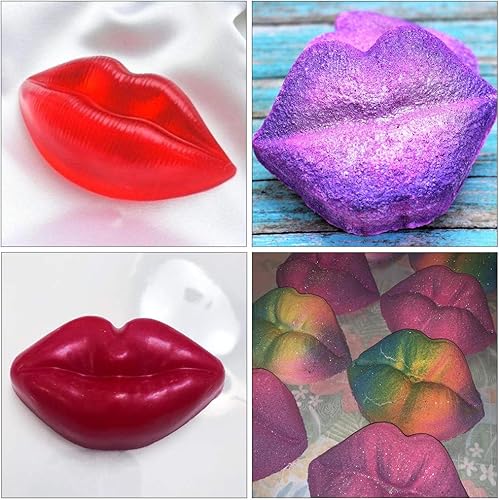 Miniatura 7 de Paquete de 2 moldes de jabón para labios calientes, colección de besos de labios rojos sexys en 3D, moldes de silicona para chocolate, dulces,