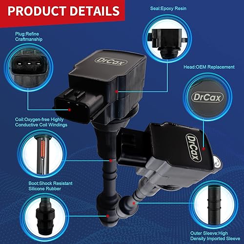 Vista 3 de Bobina de encendido OEM UF350 C1398 5C1395 compatible con Nissan Altima Sentra X-Trail 2002-2008 - Motores L4 2.5L - 1 paquete