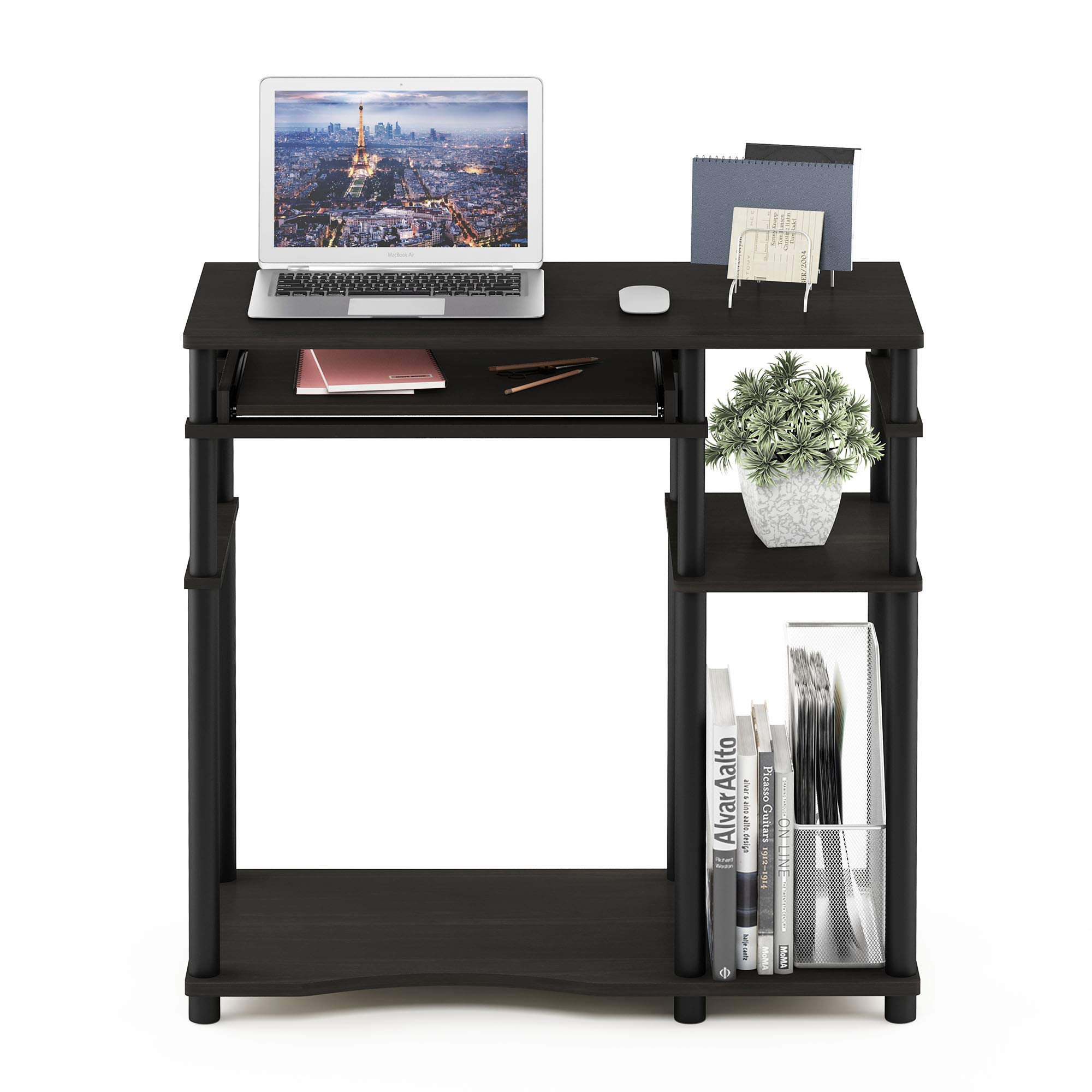 Furinno Bureaux d'Ordinateur, Bois, Expresso/Noir, Taille Unique, One Size