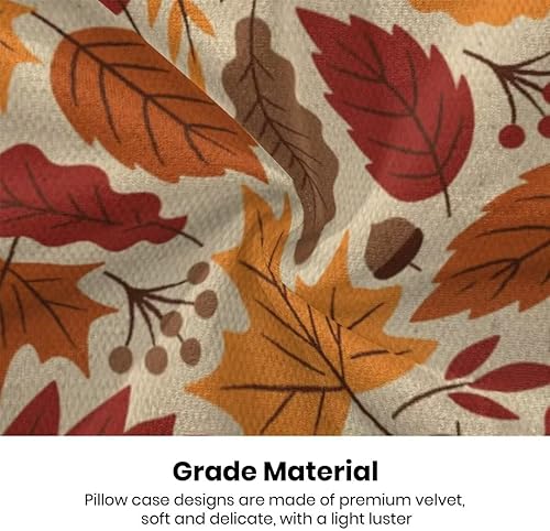 Miniatura 7 de Juego de 2 fundas de almohada de calabaza de otoño de 18 x 18 pulgadas, diseño de lunares de granja, para exteriores, cuadrada, de lino, para otoño,