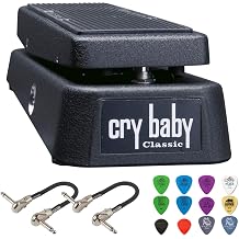 Dunlop GCB95F Cry Baby Classic Wah Pedal Bundle with 2 MXR Patch Cables and Dunlop Pick Pack