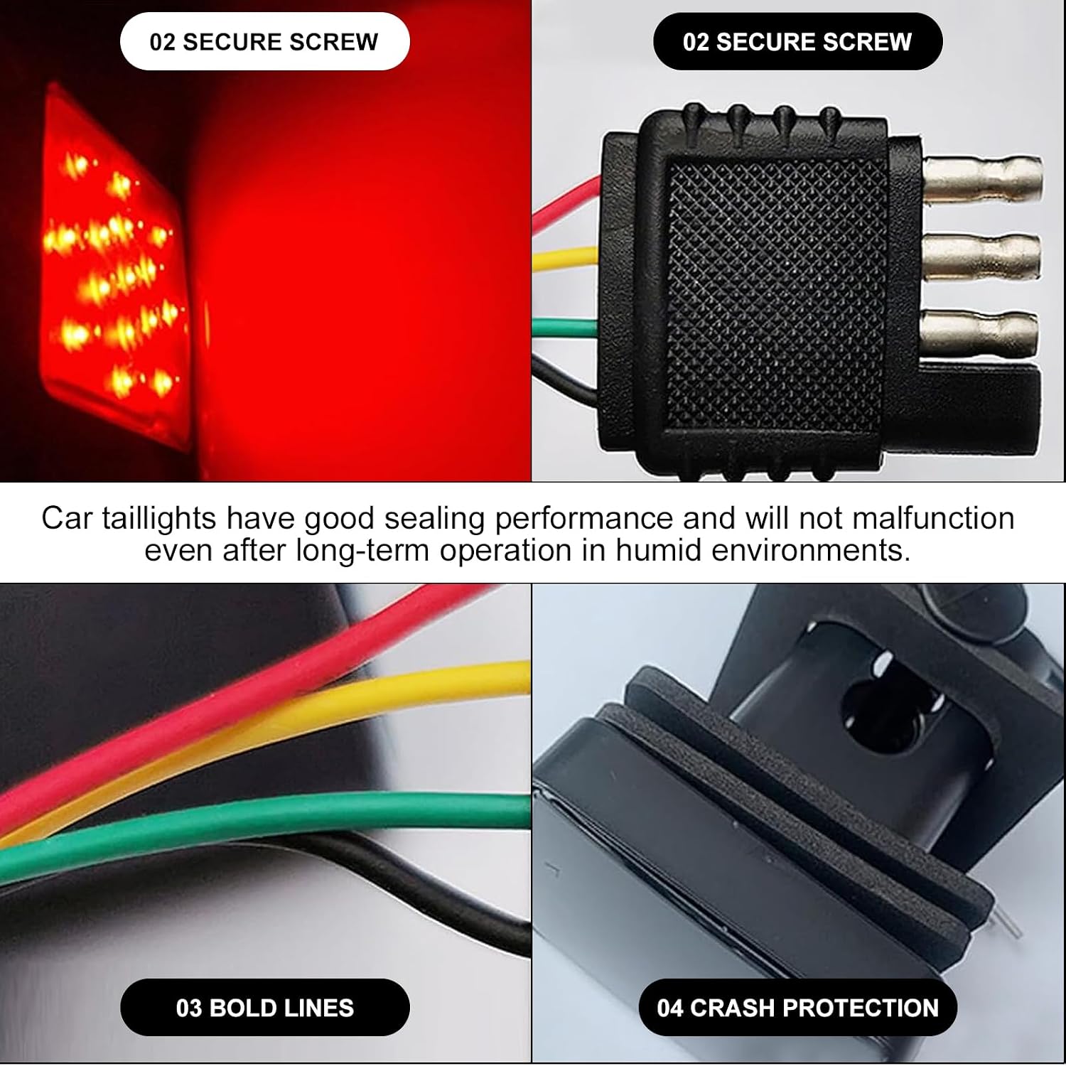 Trailer Hitch Light, 12 V 15 LED High Brightness Waterproof Towing Bayonet Brake Light, 2" Receiver Square Trailer Light with Plug Wiring Harness, for Most Cars Trucks Trailers (Red)
