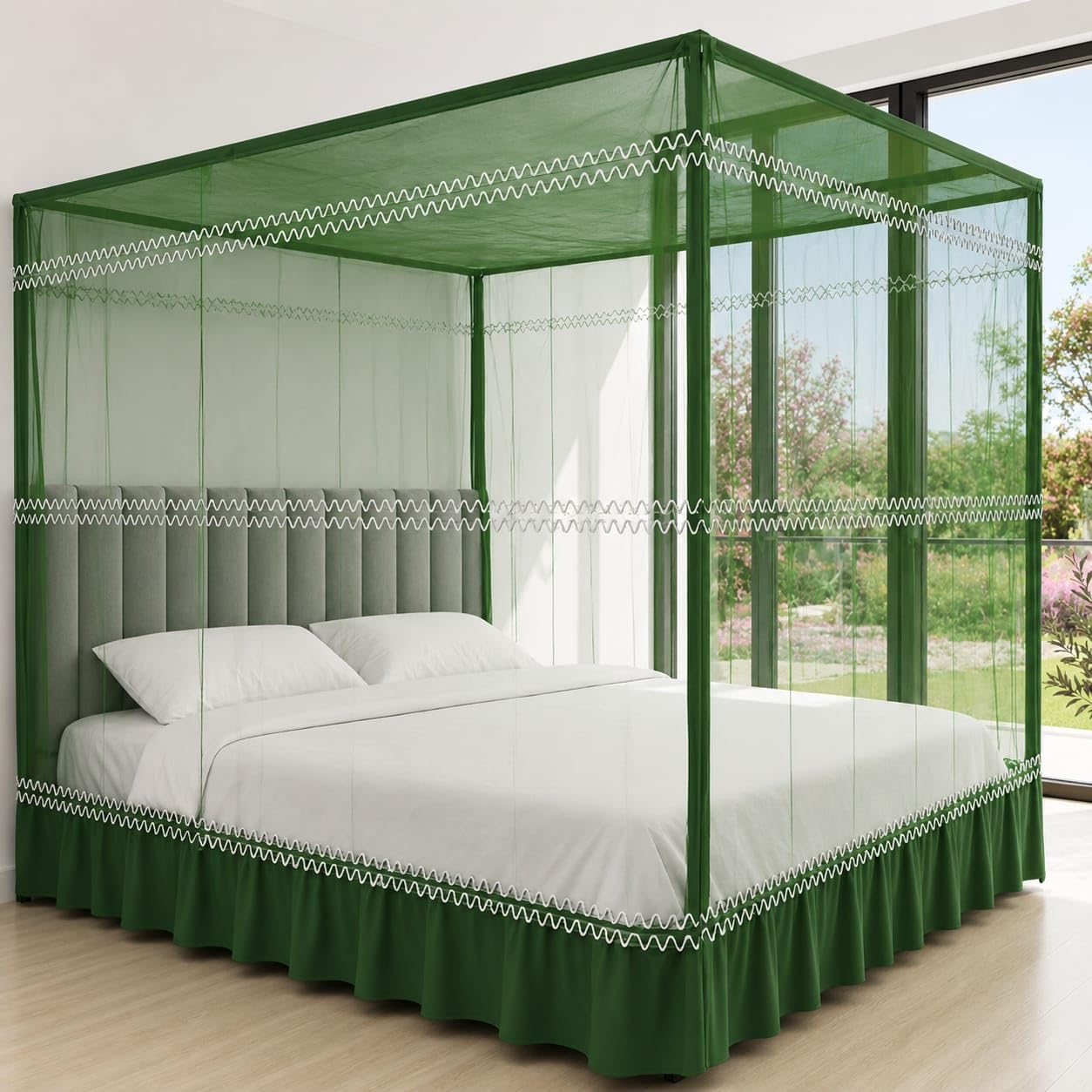 Luxury Purple Mosquito Net - Double Bed Protection -9