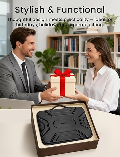 Miniatura 7 de DOMISO Funda para laptop de 15.6 pulgadas, bolsa de hombro a prueba de golpes, impermeable, funda protectora de EVA para MacBook ProMax M2 M1