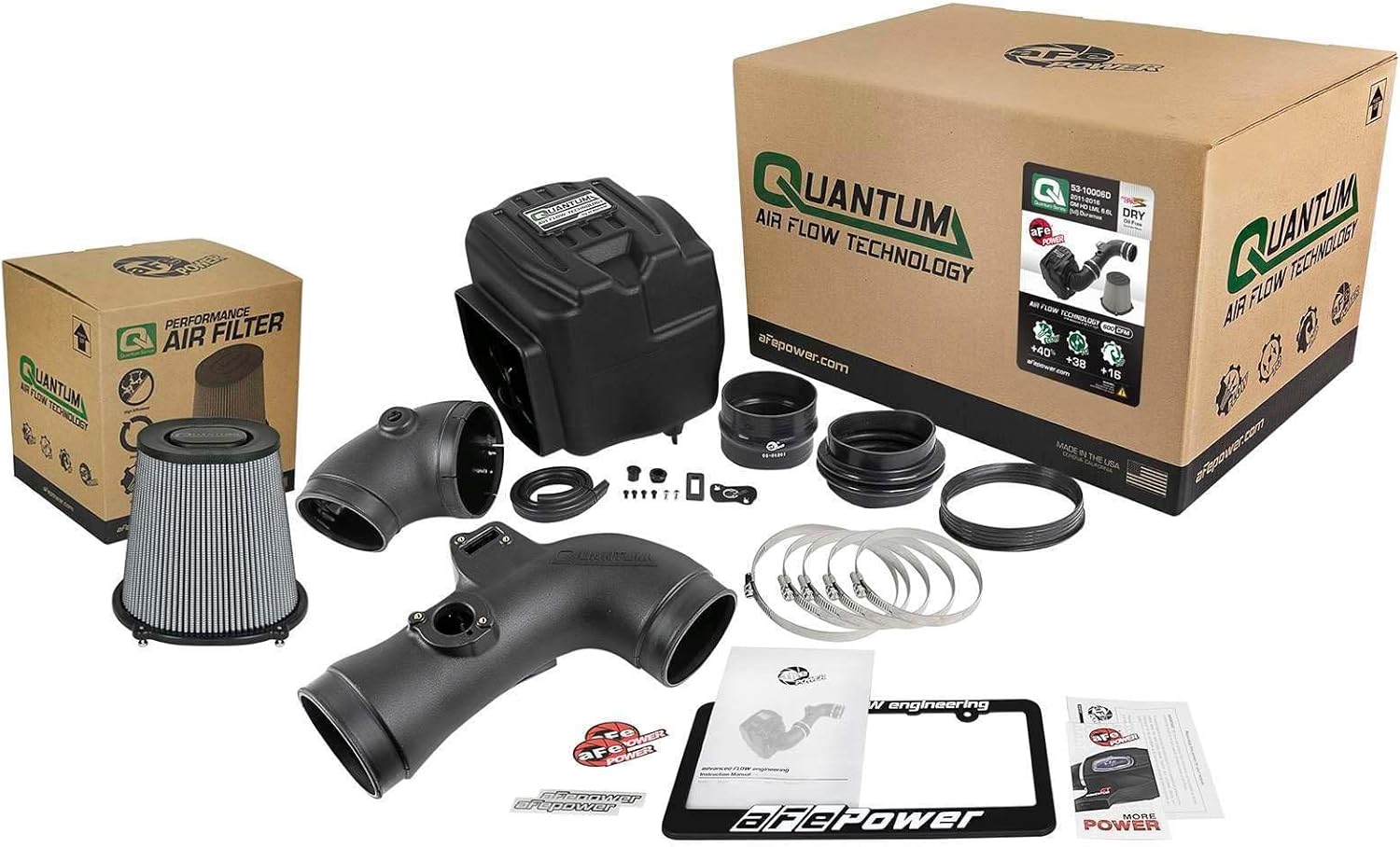 aFe POWER QUANTUM Cold Air Intake System w/Pro DRY S Filter, #53-10006D, Black