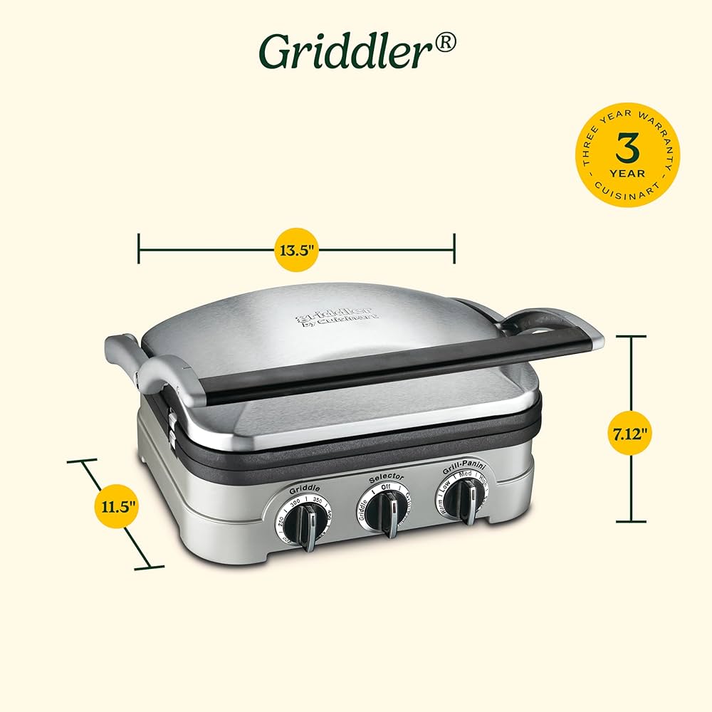 Cuisinart 5-in-1 Versatile Griddler with Reversible Plates