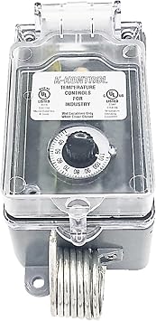K-Kontrol KJ16110-A, Adjustable Line Voltage Thermostat, Single Stage 30 Degree F -110 Degree F