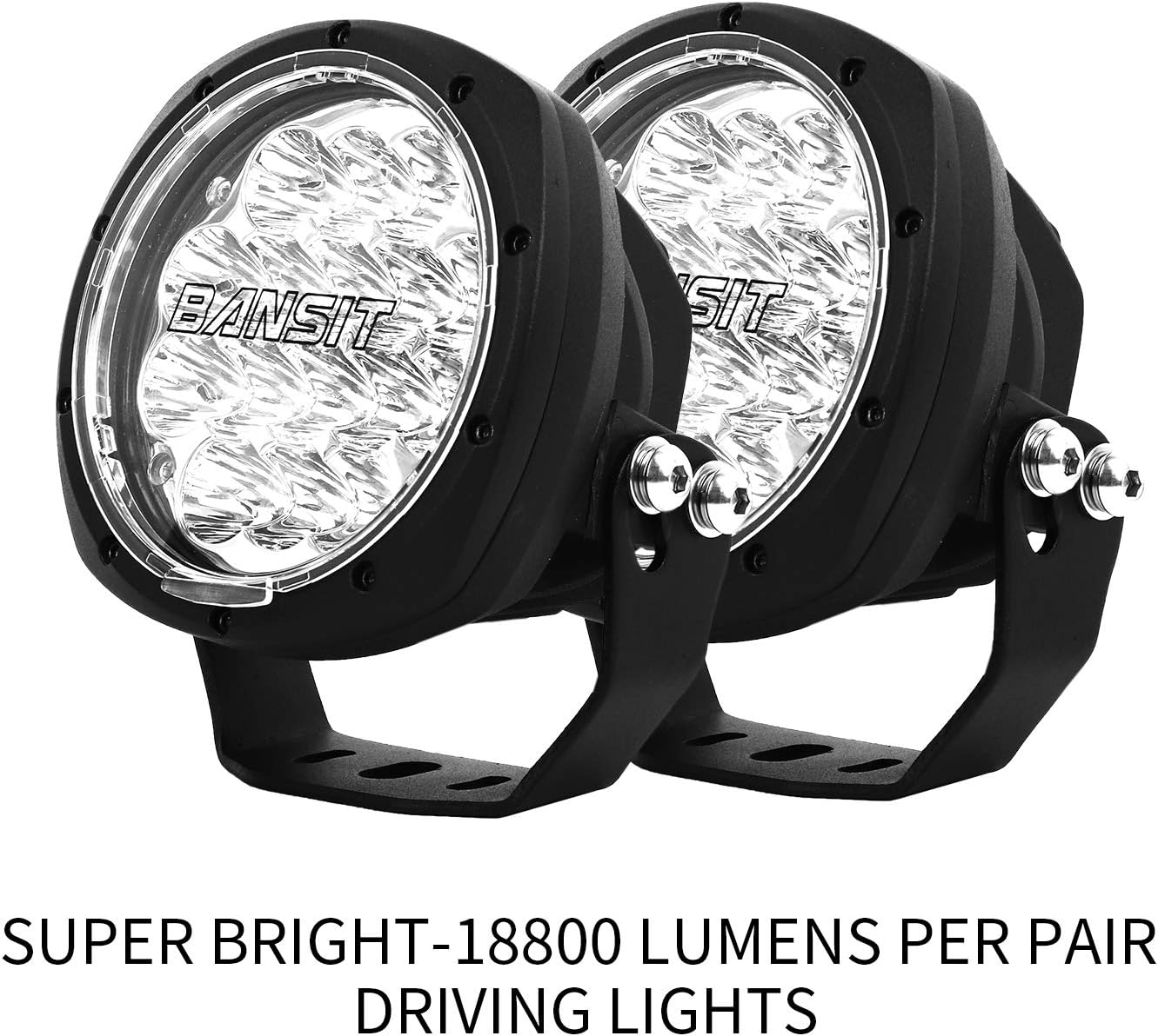 LED Fog Round Lights 2PCS 5 Inch 80W Waterproof Replacement Foglights Driving Fog Lamps Roof Offroad Light Bar for Jeep SUV Truck Hunters