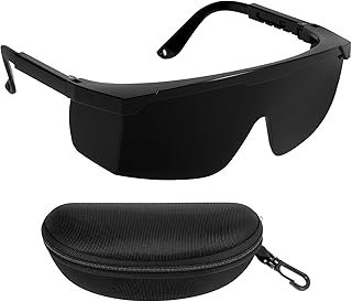 Zorplex Óculos de Proteção IPL 190-2000nm, Óculos de Segurança a Laser com Proteção UV e Infravermelha, Lentes Escuras para Depilação a Laser, Terapia de Luz Vermelha e Tratamentos Estéticos Unisex