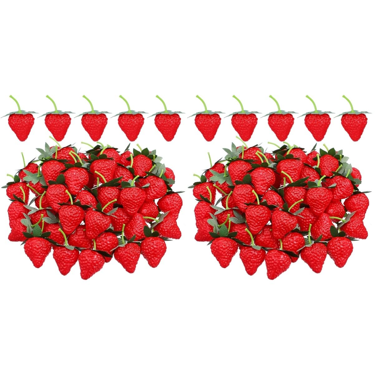 Unomor 100 Pcs Simulated Strawberry Model Strawberry Decorations Fake Strawberries Desktop Decor Plastic Strawberries Lifelike Fruit Strawberry Models Simulation Strawberry Decor