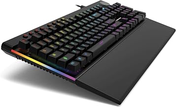 Monster Alpha 5.0 LED Mechanical Gaming Keyboard with Anti-ghosting Individually Backlit RGB Keys, Programmable RGB Lighting Effects, Magnetic Palm Rest and Dedicated Media Keys – for PC Gaming