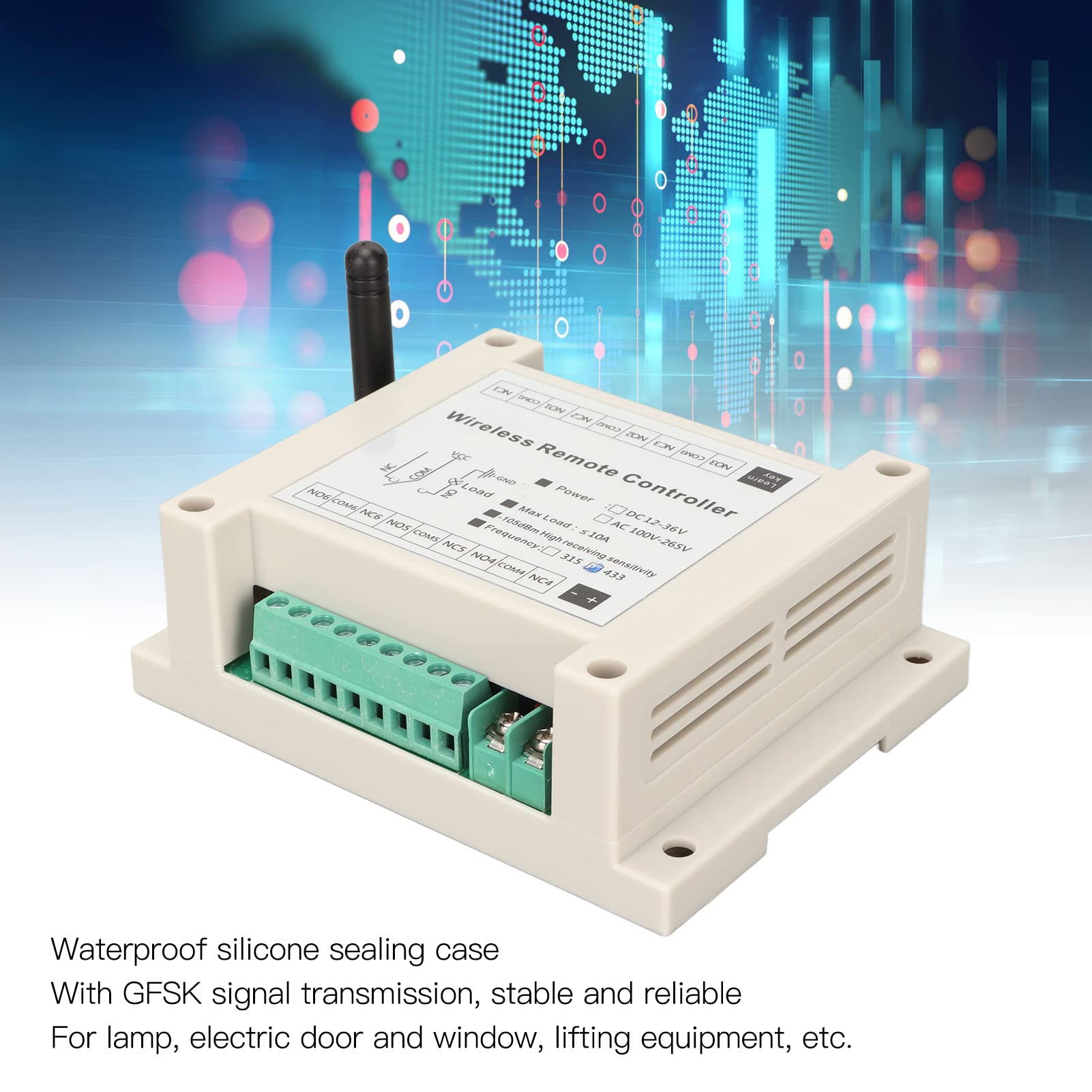 Sxhlseller Telecomando per Gru Wireless, Ricevitore per Interruttore Radio per Paranco Elettrico a Canale Industriale, Ricevitore Trasmettitore a 6 Tasti, per Attrezzature di Sollevamento