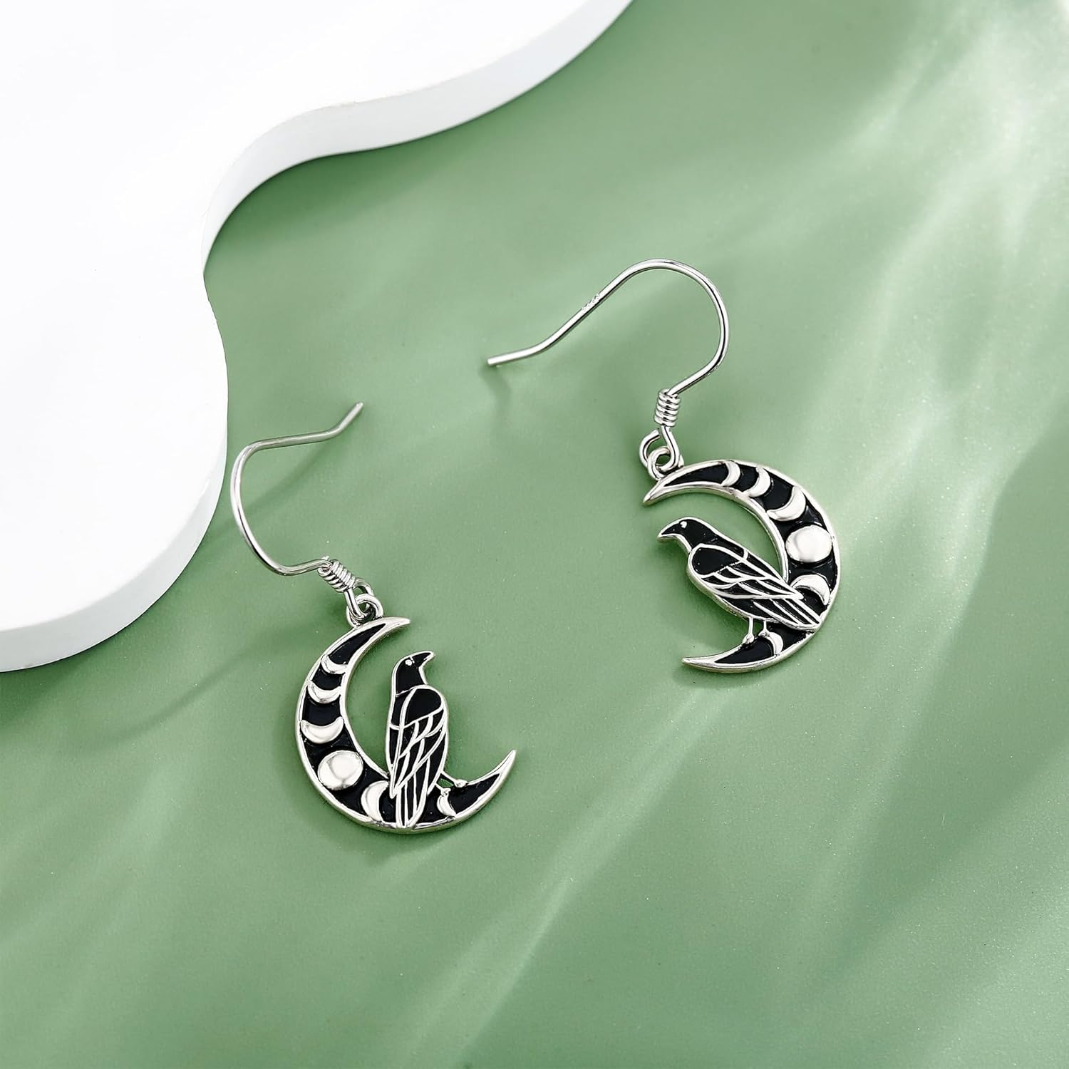 Raven/Viking/Satanic/Voodoo Doll/Bat/Skull/Anatomical Heart/Black Rose 925 Sterling Silver Gothic Earrings Goth Jewelry for Women Mom Halloween - Image 2