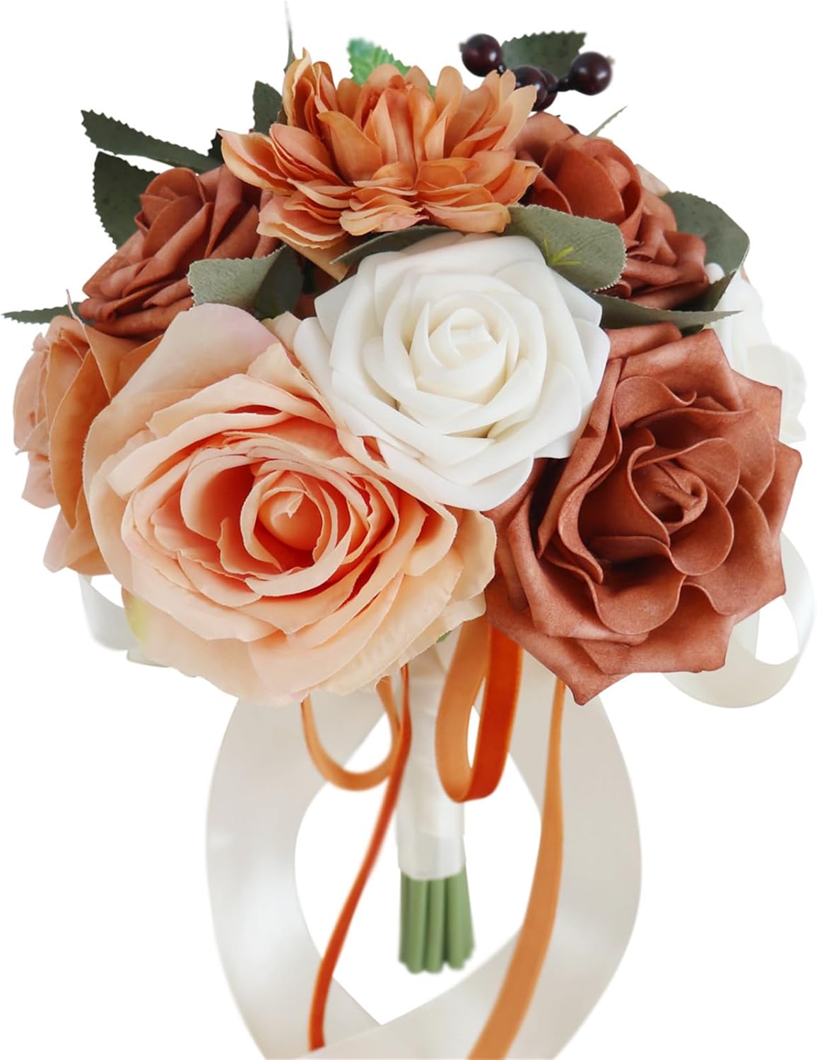 Wedding Bouquets for Bride Bridesmaid, Pink & Navy Artificial Flowers Roses Bridal Bridesmaid Bouquets Wedding Bridal Bouquets for Wedding Ceremony and Anniversary Home Decor