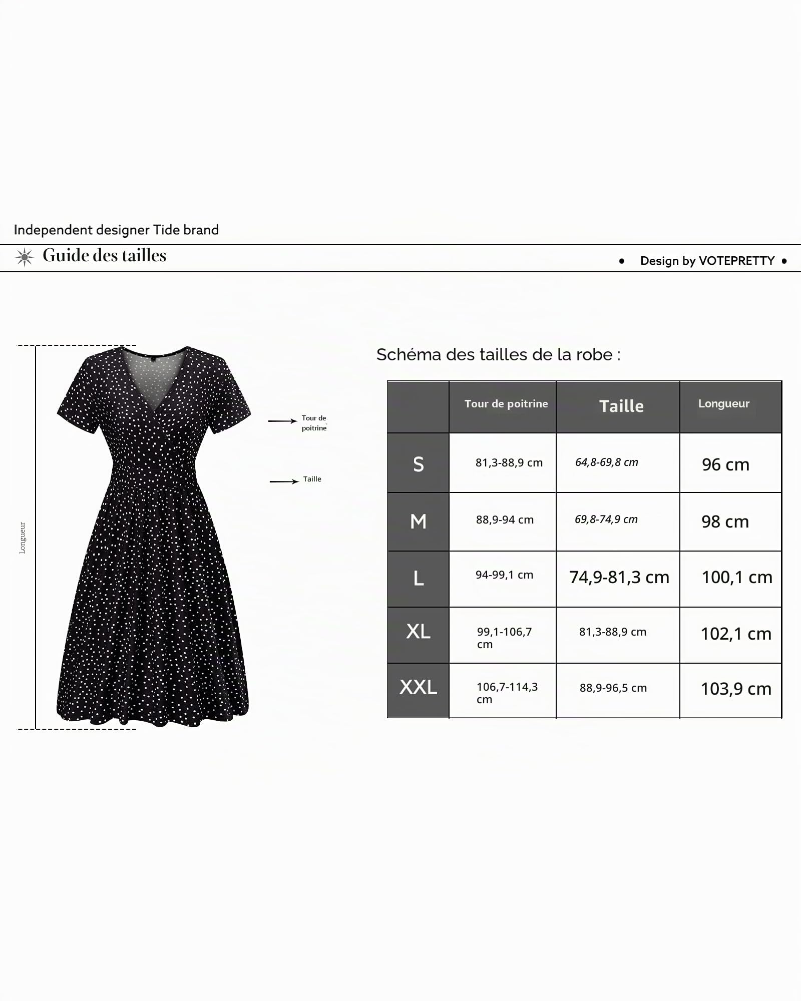 VOTEPRETTY Robe d'été mi-longue décontractée à manches courtes et col en V avec poches pour femme