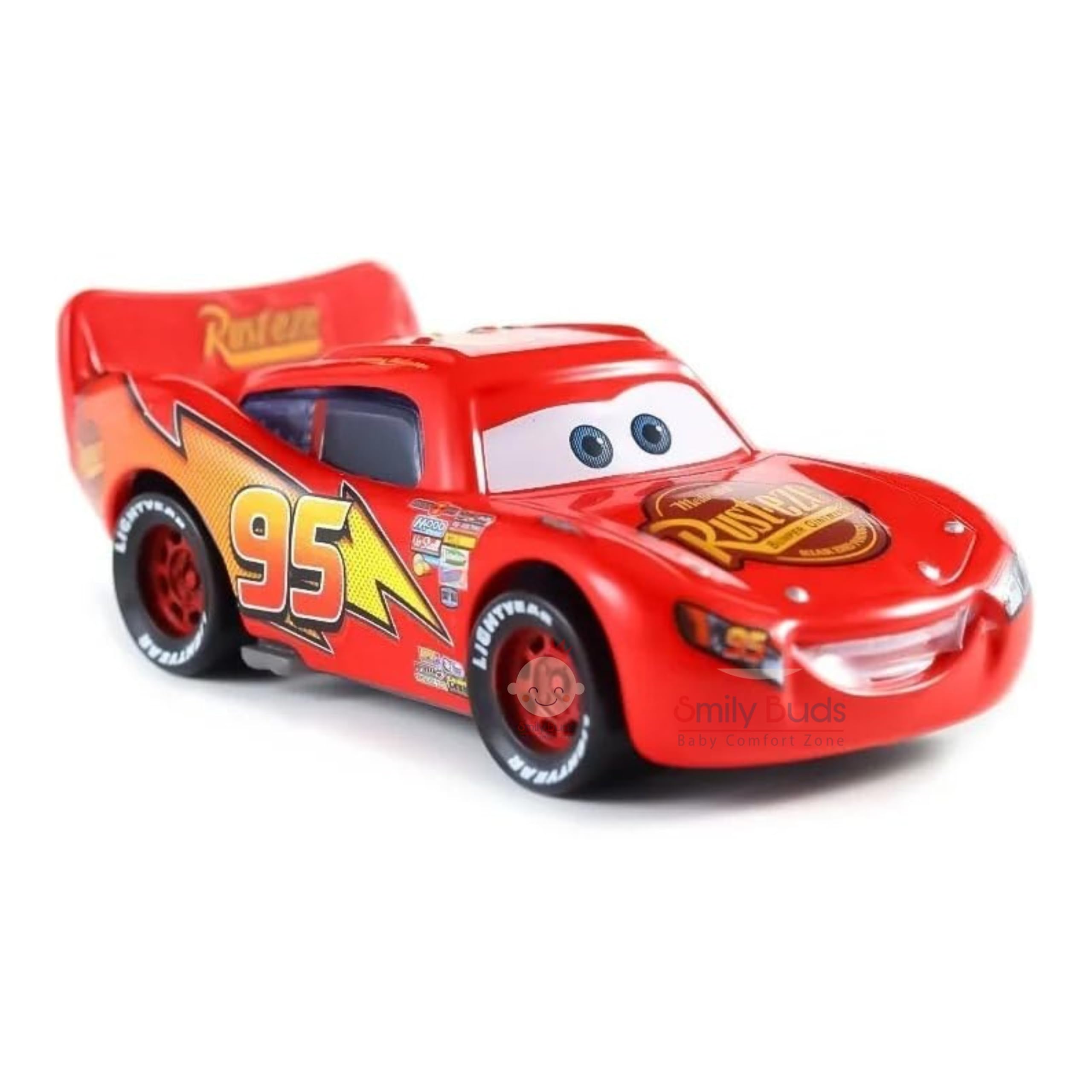 Smiley Buds 1:36 Scale Diecast Lightning McQueen Red Metal Toy Car for Kids, Pull Back Action, Openable Doors, Metal Body, Collectible Model