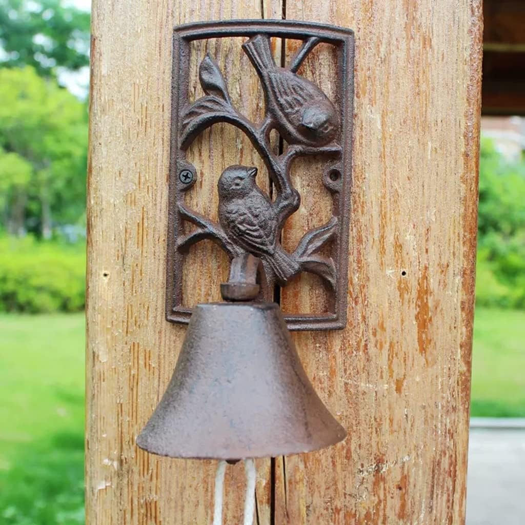 Decorative Cast Iron Doorbell, Iron Doorbell Hand Bell, Indoor and Outdoor Wall Dining Bell, Suitable for Gardens, Terraces, Villas, Cafes