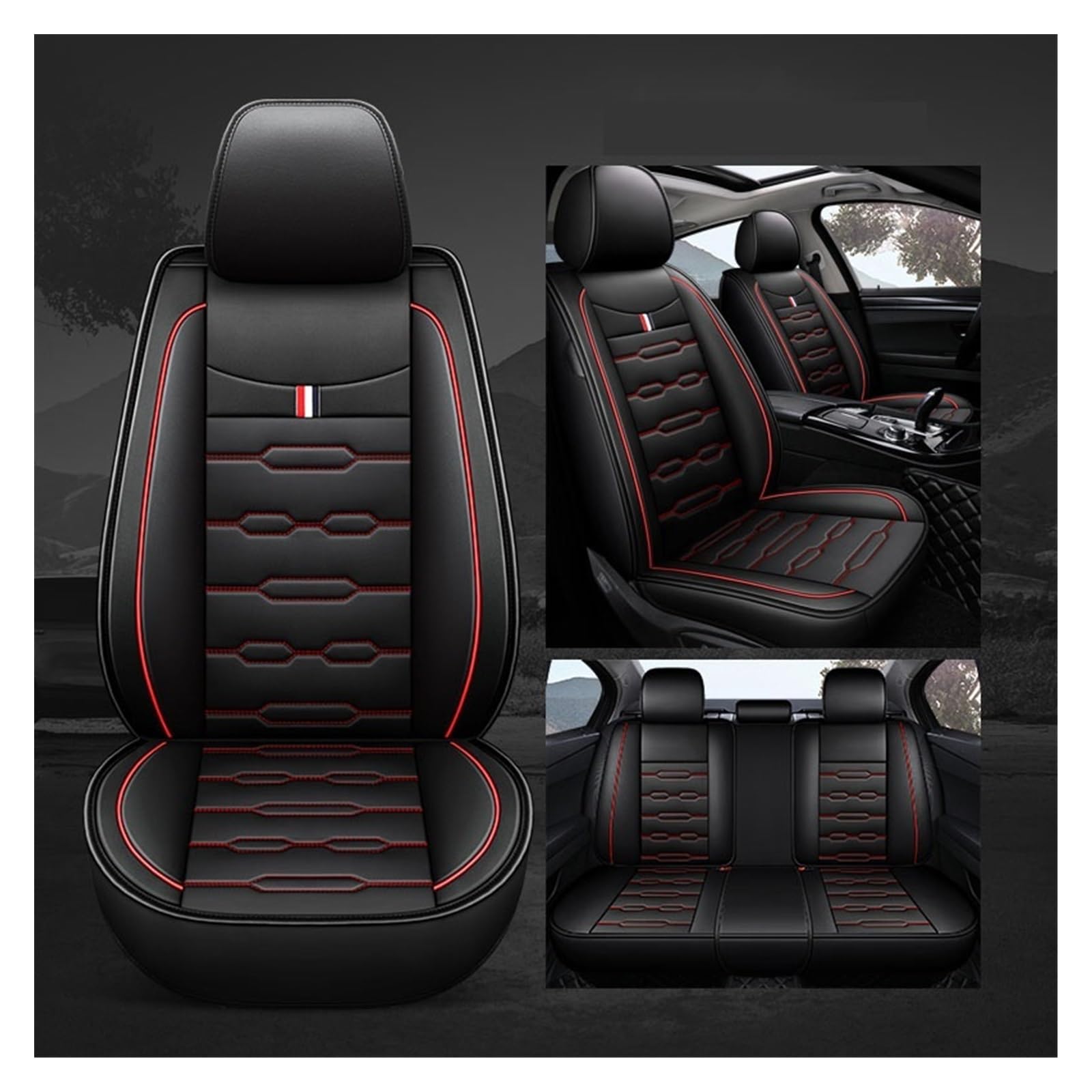 Housses de siège de voiture Golf 6 protection anti-usure rouge