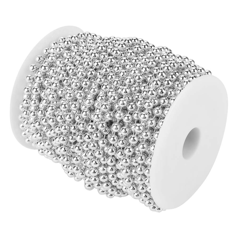 Yctze Pearl Wire Beads 25m Roll, Shiny Electroplating (SILVER) | ABS-Imitat, DIY-Hochzeitsdekoration, erhältlich in Silber, Gold