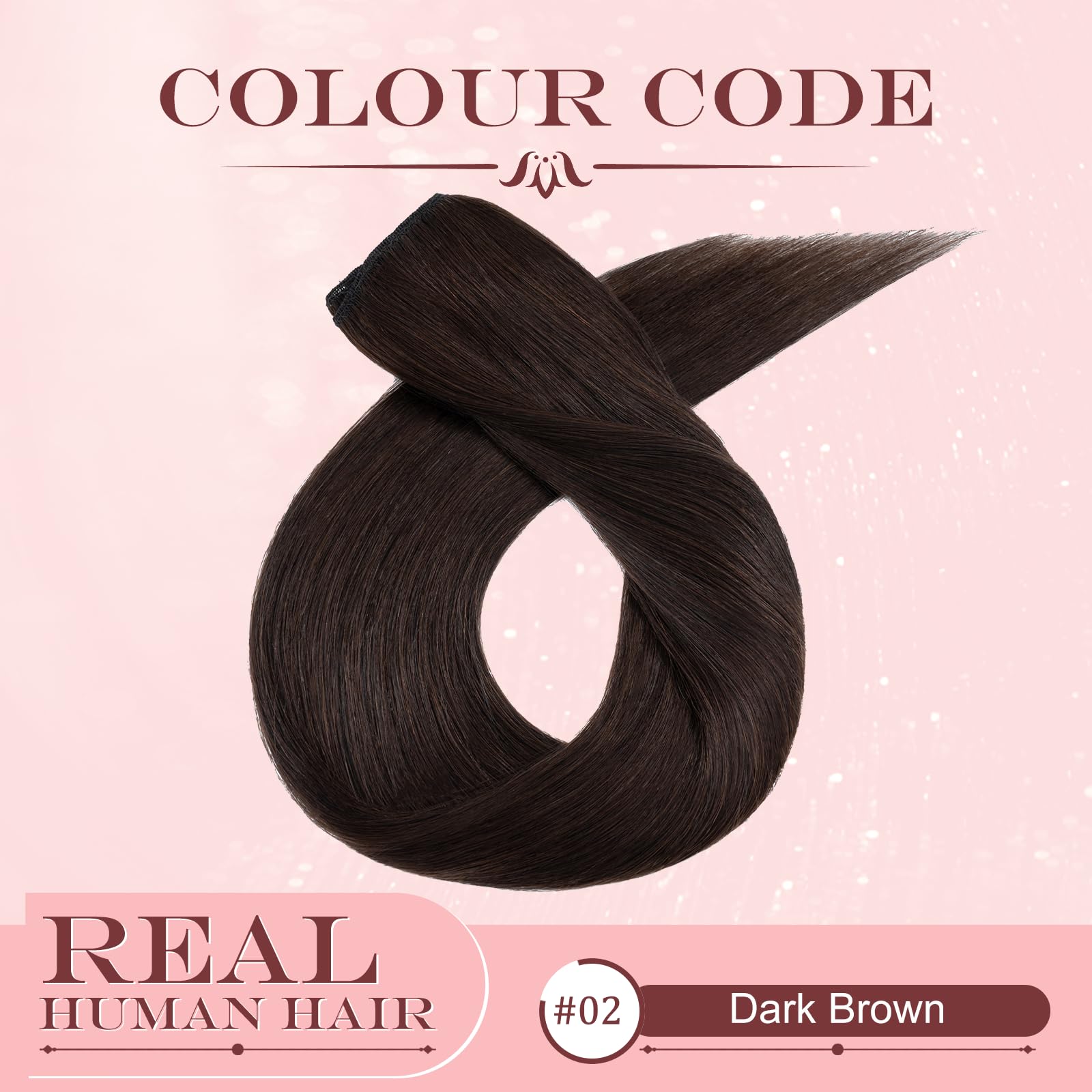 UK-Fashion-Shop Clip in Hair Extensions Real Human Hair Brown Remy Hair Extensions Clip in 8Pcs Seamless Skin Weft - Image 2