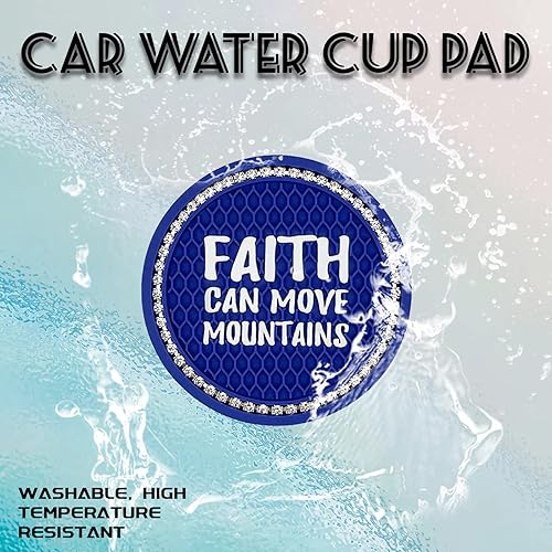 Miniatura 3 de Msyuusr 2 posavasos para automóvil con diamantes de imitación de cristal brillantes, posavasos de silicona antideslizante para la mayoría de los